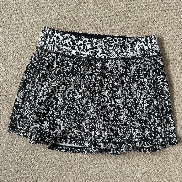 Lululemon Pace Rival Skort 4 Tall Black White - Picture 1 of 7